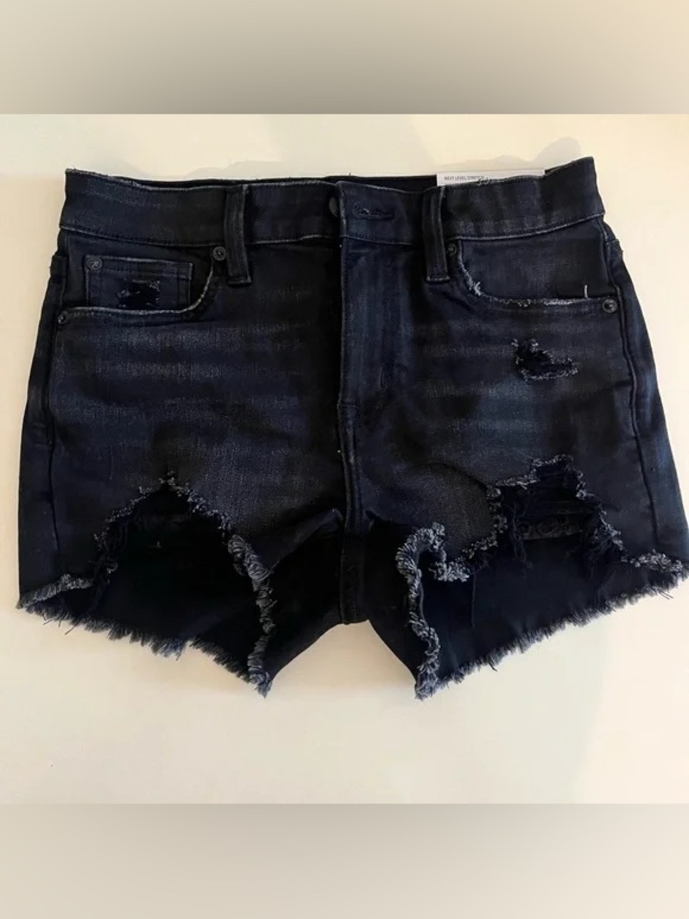 American Eagle Distressed Black Denim Cutoff Shorts